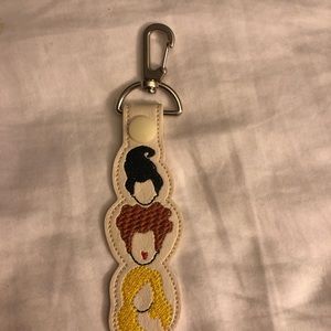 Sanderson Sisters embroidered key fob